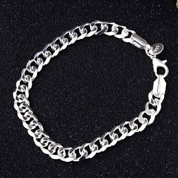 Exclusively Fancy Jewelry - Silver chain link bracelet .925 plated New unisex NWT